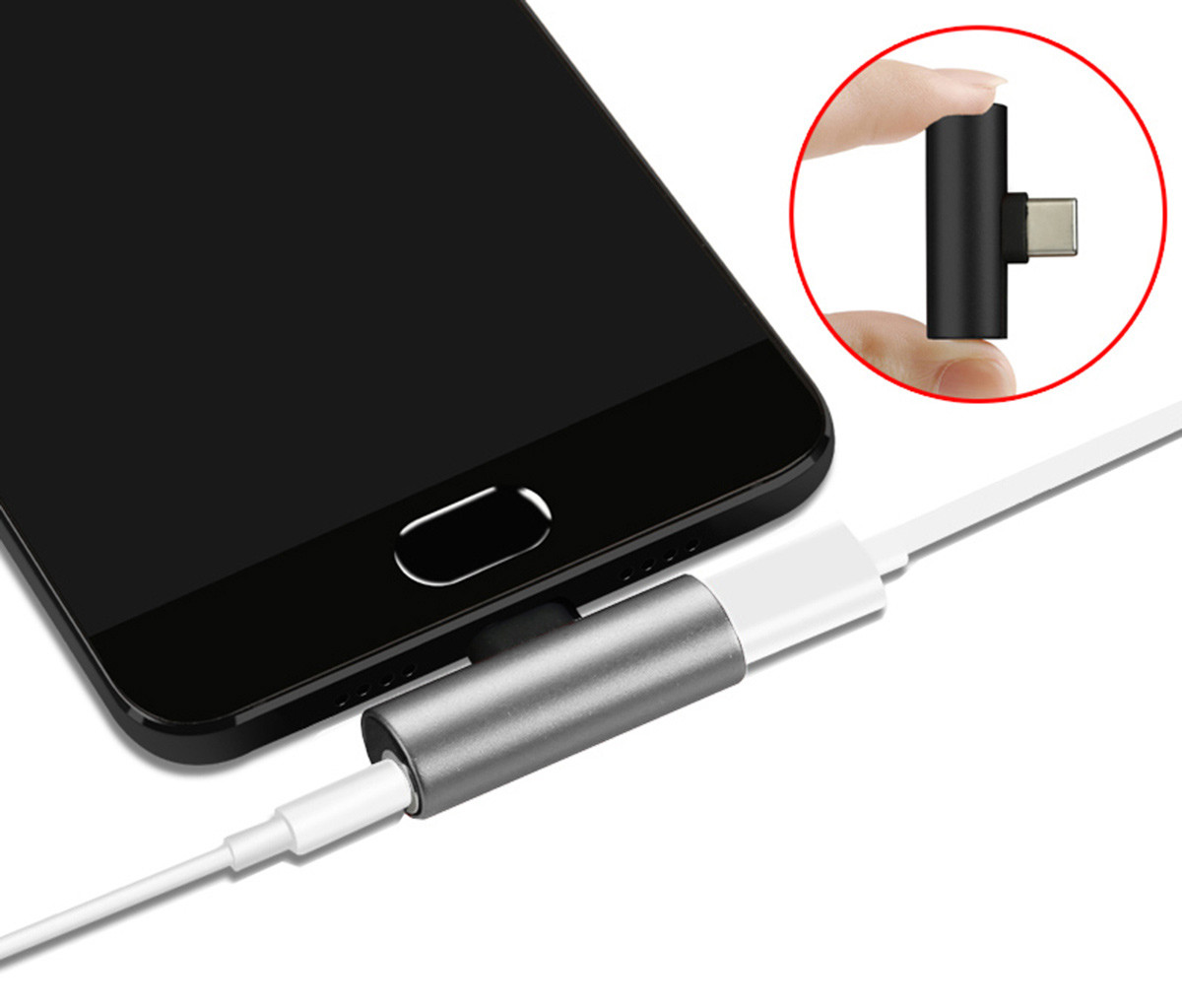 Адаптер - переходник SiPL USB Type C / USB Type C и Jack 3,5 мм (зарядка+наушники) - фото2