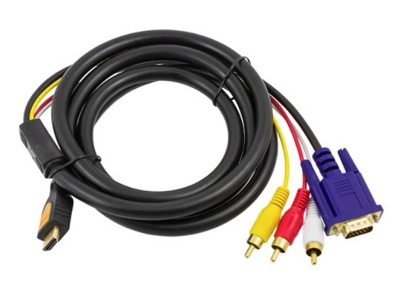 Кабель HDMI-VGA + Аудио-3x rca RCA